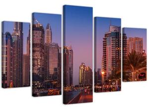 Gario Vászonkép Dubai este - 5 részes Méret: 100 x 70 cm