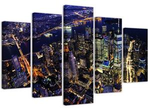 Gario Vászonkép New York éjjel - 5 részes Méret: 100 x 70 cm