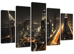 Gario Vászonkép Dubai égboltja éjszaka - 5 részes Méret: 100 x 70 cm