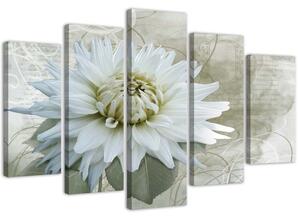Gario Vászonkép Fehér virág - 5 részes Méret: 100 x 70 cm