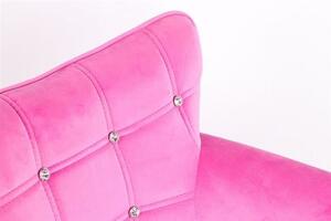 HR804CN Rózsaszín modern velúr szék arany lábbal