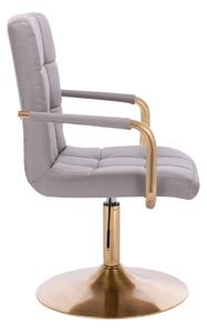 HC1015NP Szürke modern műbőr szék arany lábbal