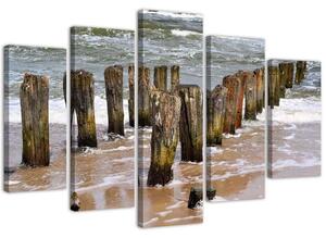 Gario Vászonkép Hullámok a tengerparton - 5 részes Méret: 100 x 70 cm