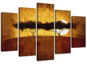 Gario Vászonkép Afrikai fák - 5 részes Méret: 100 x 70 cm
