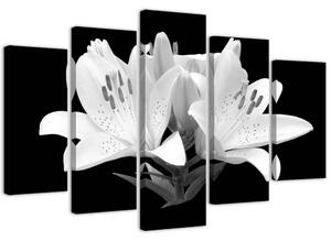 Gario Vászonkép Fehér liliom - 5 részes Méret: 100 x 70 cm