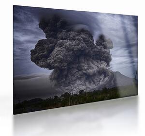 Kép - Vulkán kitörés (üvegen) (70x50 cm)