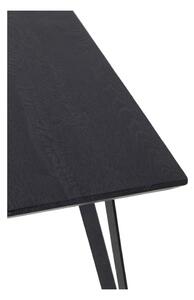 Fekete étkezőasztal tölgyfa asztallappal 100x220 cm Mylau – Light & Living
