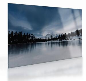 Kép - A befagyott tón (üvegen) (70x50 cm)