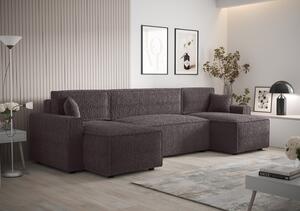 RADANA U-alakú kényelmes kinyitható kanapé - barna 1