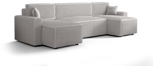 RADANA U-alakú kényelmes kinyitható kanapé - fehér