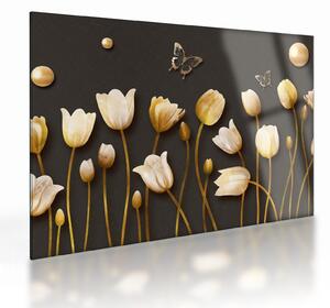 Kép - Tulipánok - absztrakt (üvegen) (70x50 cm)