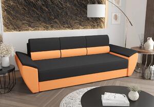 OPHELIA kanapéágy - sötétszürke / narancssárga