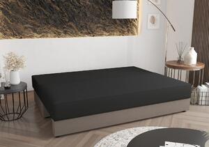 OPHELIA háromszemélyes kanapéágy - fekete / világosbarna