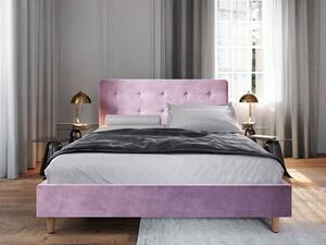 NOOR kárpitozott egyszemélyes ágy - 120x200, rózsaszín