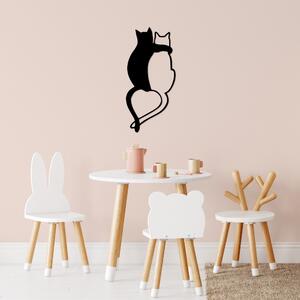 Love Cats - 478 Fali fém dekoráció 33x70 Fekete