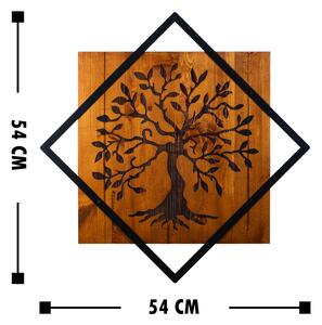 Tree Fa fali dekoráció 54x54 Dió-Fekete