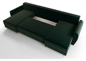 PIVEK U-alakú kinyitható ülőgarnitúra - zöld