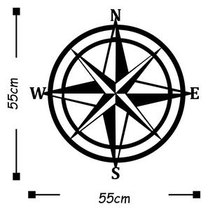 Compass Fali fém dekoráció 55x55 Fekete