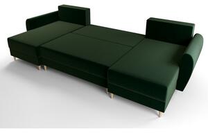 PIVEK U-alakú kinyitható ülőgarnitúra - zöld