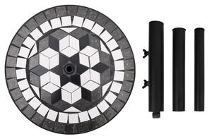VidaXL fekete és fehér kerek napernyő talp 12 kg