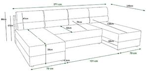 OPHELIA U-alakú ülőgarnitúra - bézs / bézs