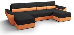 OPHELIA U-alakú ülőgarnitúra tárolóhellyel - sötétszürke / narancssárga