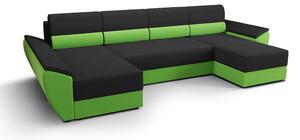 OPHELIA U-alakú ülőgarnitúra mindennapi alváshoz - sötétszürke / zöld