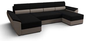OPHELIA U-alakú ülőgarnitúra mindennapi alváshoz - fekete / világosbarna