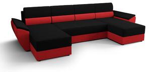 OPHELIA U-alakú ülőgarnitúra tárolóhellyel - fekete /piros