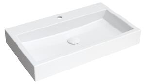 Omnires M+ mosdótál 70x42 cm négyszögletes klasszikus-mosdótálak fehér THASOS700BP