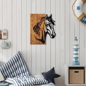 Horse 1 Fa fali dekoráció 48x57 Dió-Fekete