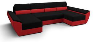 OPHELIA U-alakú kinyitható ülőgarnitúra - fekete / piros