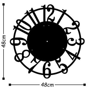 Metal Wall Clock 15 - Black Dekoratív fém falióra 48x48 Fekete
