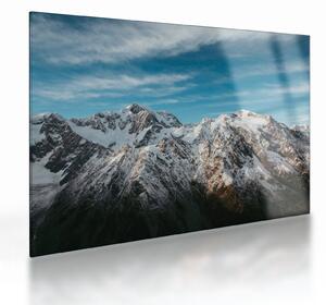 Havas csúcsok képe, Fiordland (üvegen) (70x50 cm)