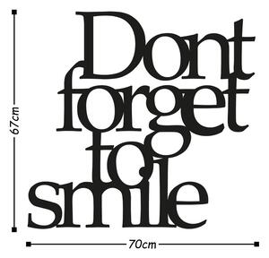 Dont Forget To Smile Fali fém dekoráció 70x67 Fekete