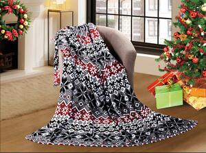WIMPLE sötétszürke karácsonyi mikroplüss takaró Méret: 200 x 220 cm
