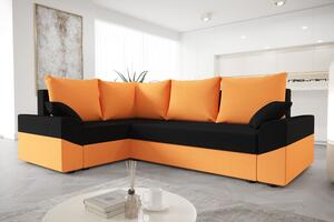DAGMAR tágas és modern ülőgarnitúra - narancssárga / fekete