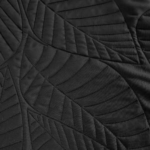 LEAVES fekete ágytakaró mintával Méret: 170 x 210 cm