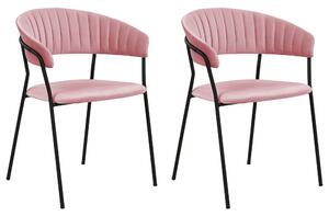 Bársony Étkező szék 2 részes készlet Rózsaszín MARIPOSA