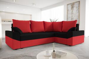 DAGMAR tágas és modern ülőgarnitúra - piros / fekete, jobbos