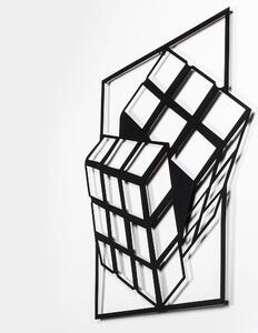 Rubik&#039;s Cube Fali fém dekoráció 64x69 Fekete