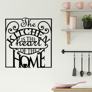 The Kitchen Is The Heart Of The Home Fali fém dekoráció 56x53 Fekete