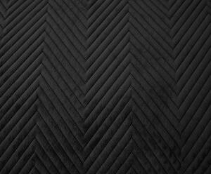 ARROW VELVET fekete bársony ágytakaró mintával Méret: 200 x 220 cm