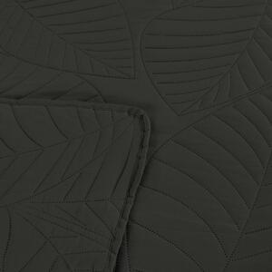 LEAVES sötétszürke ágytakaró mintával Méret: 200 x 220 cm
