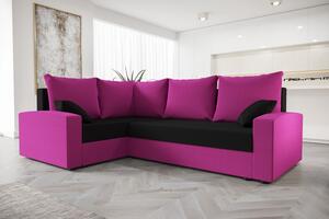 CATALINA PLUS sarok ülőgarnitúra - rózsaszín / fekete