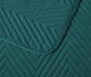 ARROW VELVET türkiz bársony ágytakaró mintával Méret: 200 x 220 cm