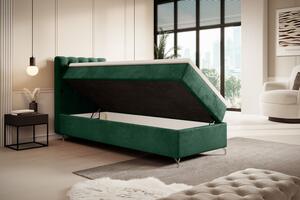 ADRIA kárpitozott ágy 90x200 tárolóhellyel - balos, zöld