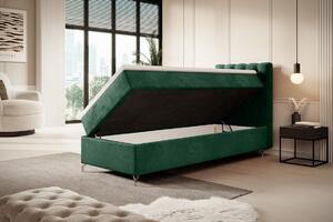 ADRIA kárpitozott ágy 80x200 tárolóhellyel - jobbos, zöld