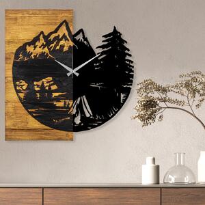 Wooden Clock 19 Dekoratív fa falióra 56x3x58 Dió Fekete