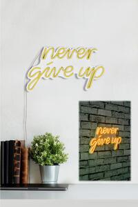Never Give Up - Yellow Dekoratív műanyag LED világítás 40x2x23 Sárga